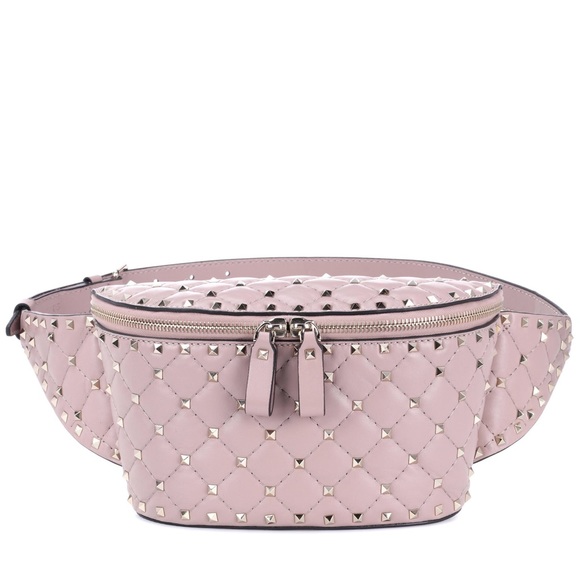 Valentino Rockstud Spike Belt Bag Water Rose - Picture 3 of 8
